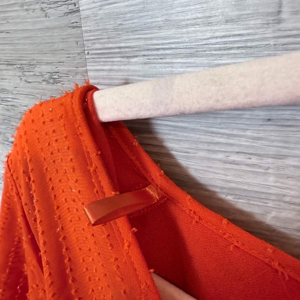 Michael Kors NWT Optic Orange Ruffle Dress Size S - Picture 7 of 14